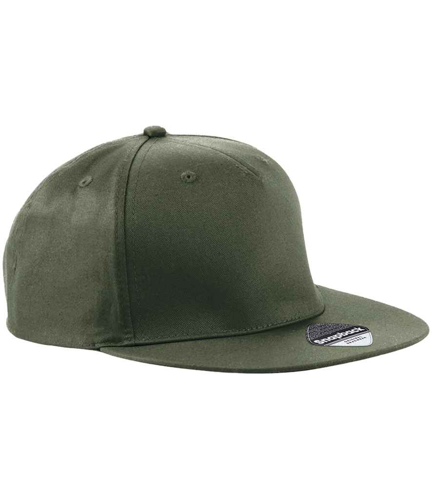 Beechfield 5 Panel Snapback Rapper Cap - Olive Green