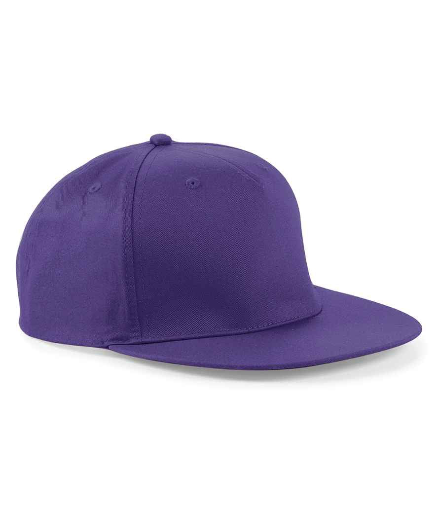 Beechfield 5 Panel Snapback Rapper Cap - Purple