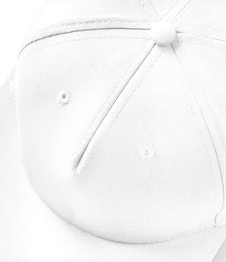 Beechfield 5 Panel Snapback Rapper Cap - White