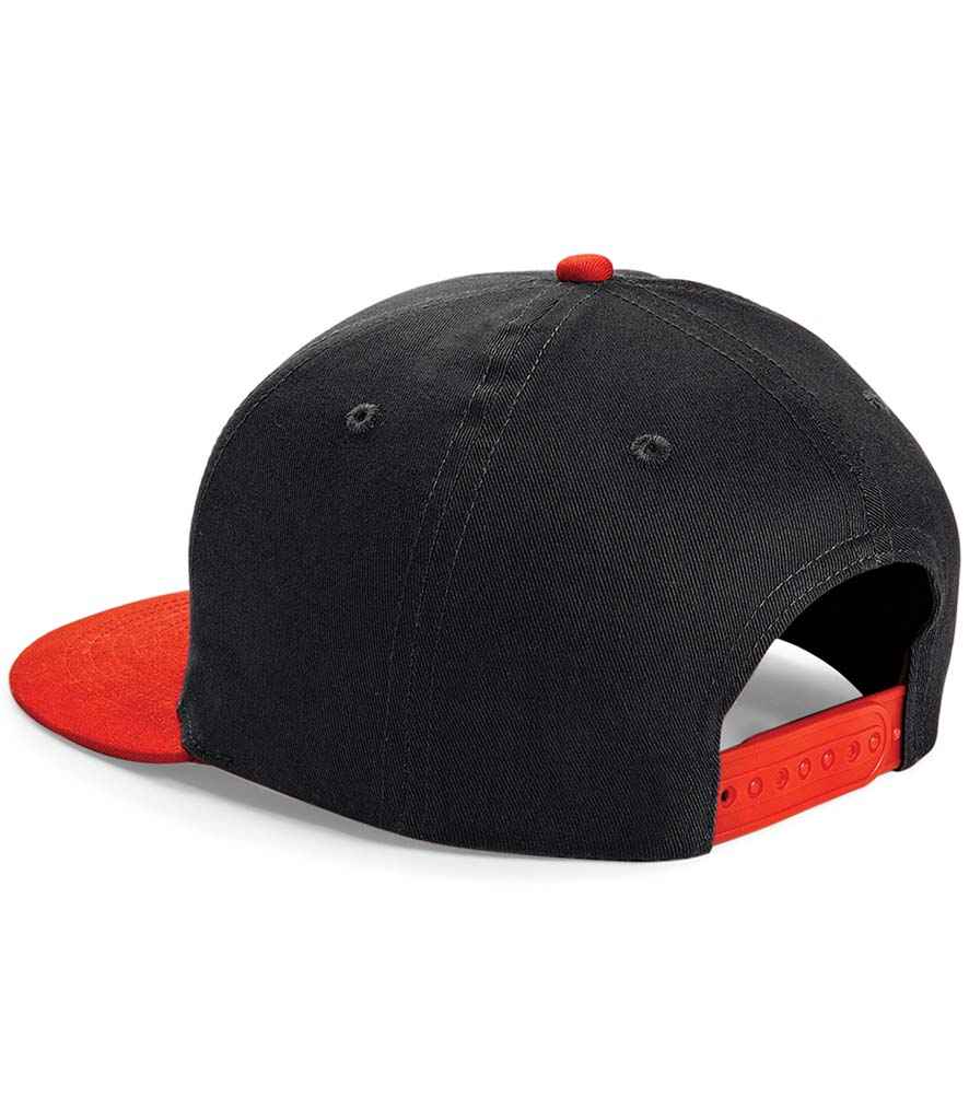 Beechfield Youth Snapback Cap - Black/Bright Red