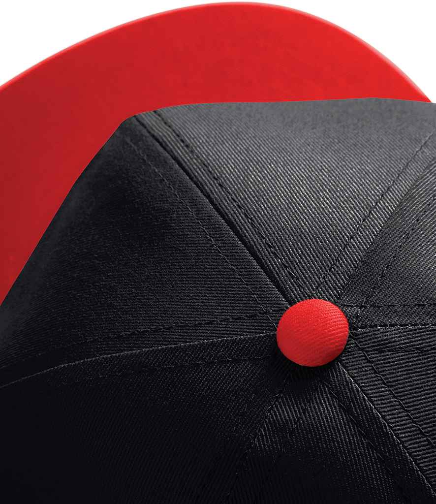 Beechfield Youth Snapback Cap - Black/Bright Red