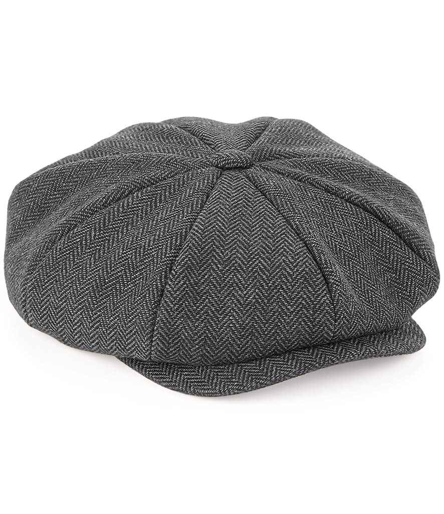 Beechfield Heritage Baker Boy Cap - Charcoal Herringbone