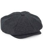 Beechfield Melton Wool Baker Boy Cap - Charcoal Marl