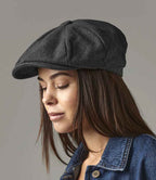 Beechfield Melton Wool Baker Boy Cap - Charcoal Marl