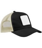 Beechfield Appliqué Patch 5 Panel Trucker Cap - Black/Stone