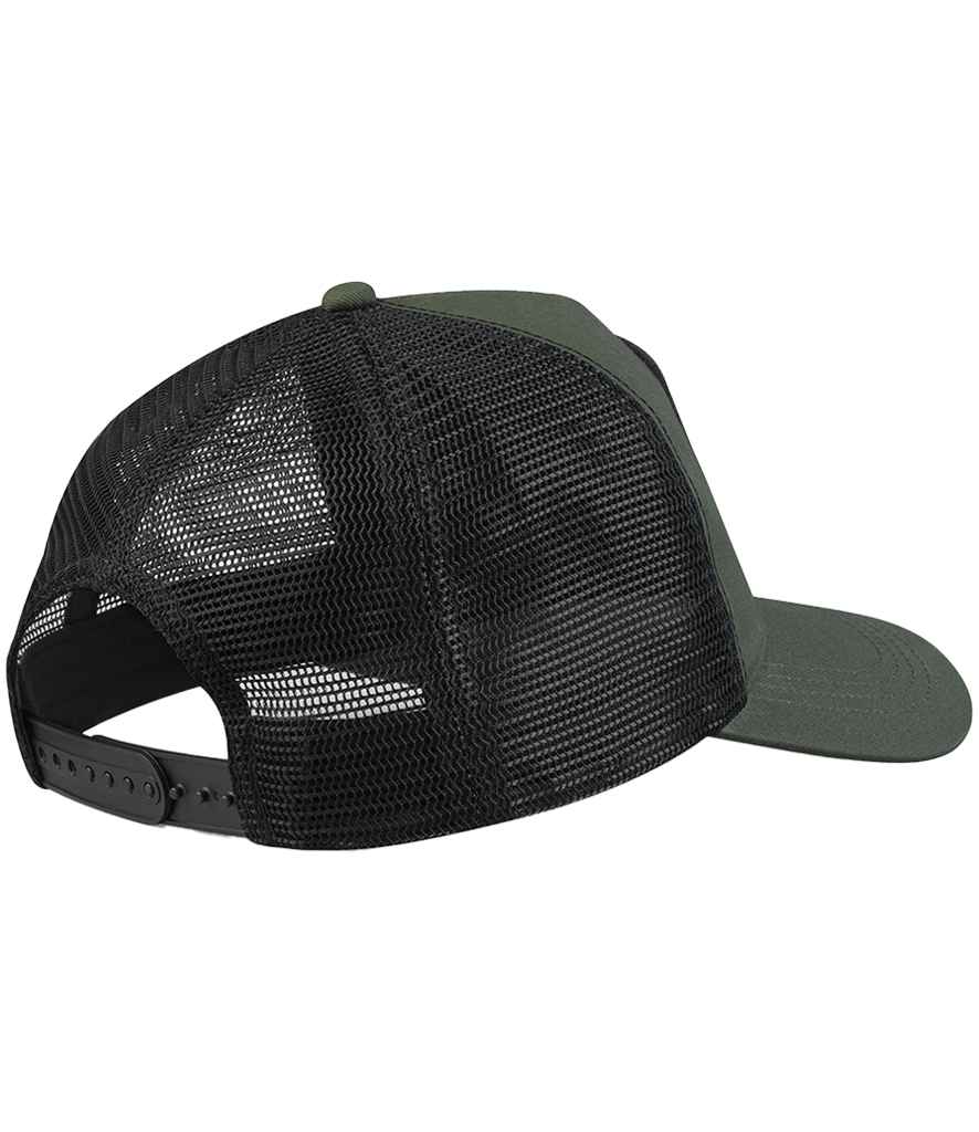 Beechfield Appliqué Patch 5 Panel Trucker Cap - Olive Green/Black