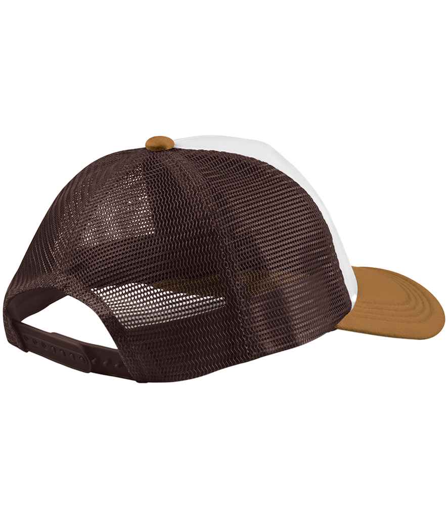 Beechfield Retro 5 Panel Trucker Cap - Chocolate/Dark Amber