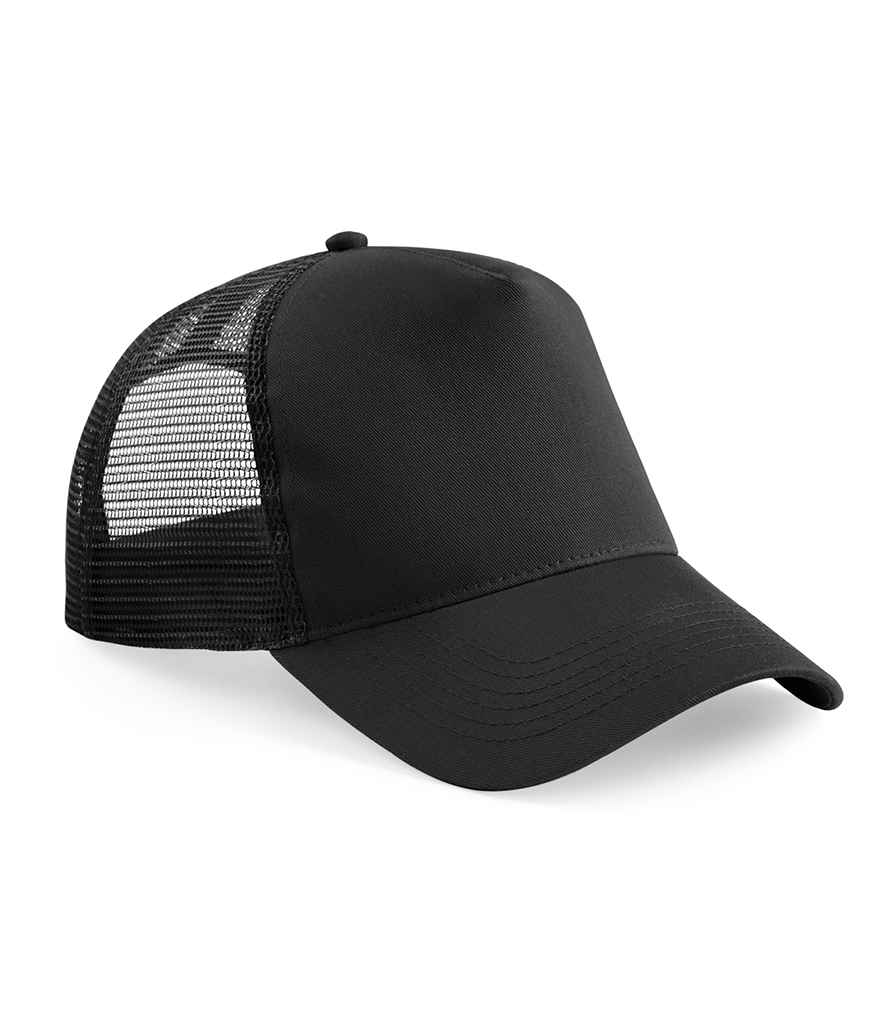 Beechfield Kids Snapback Trucker Cap - Black/Black