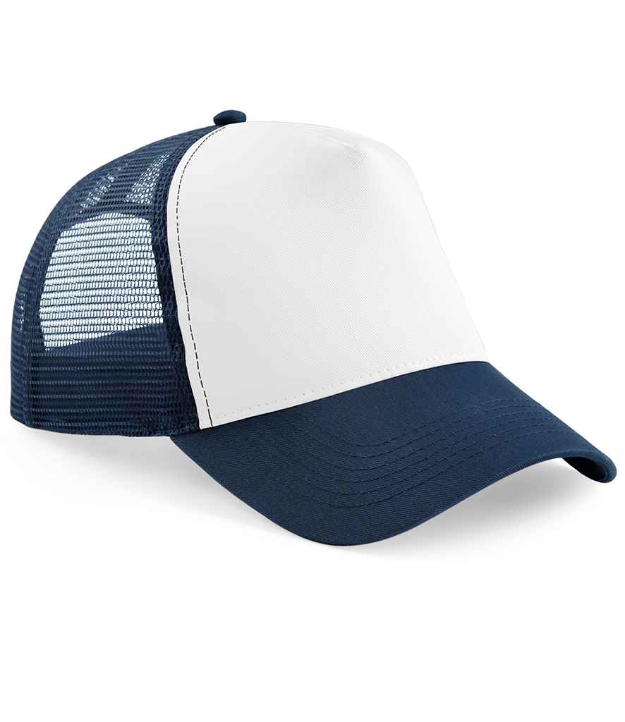 Beechfield Kids Snapback Trucker Cap - French Navy/White