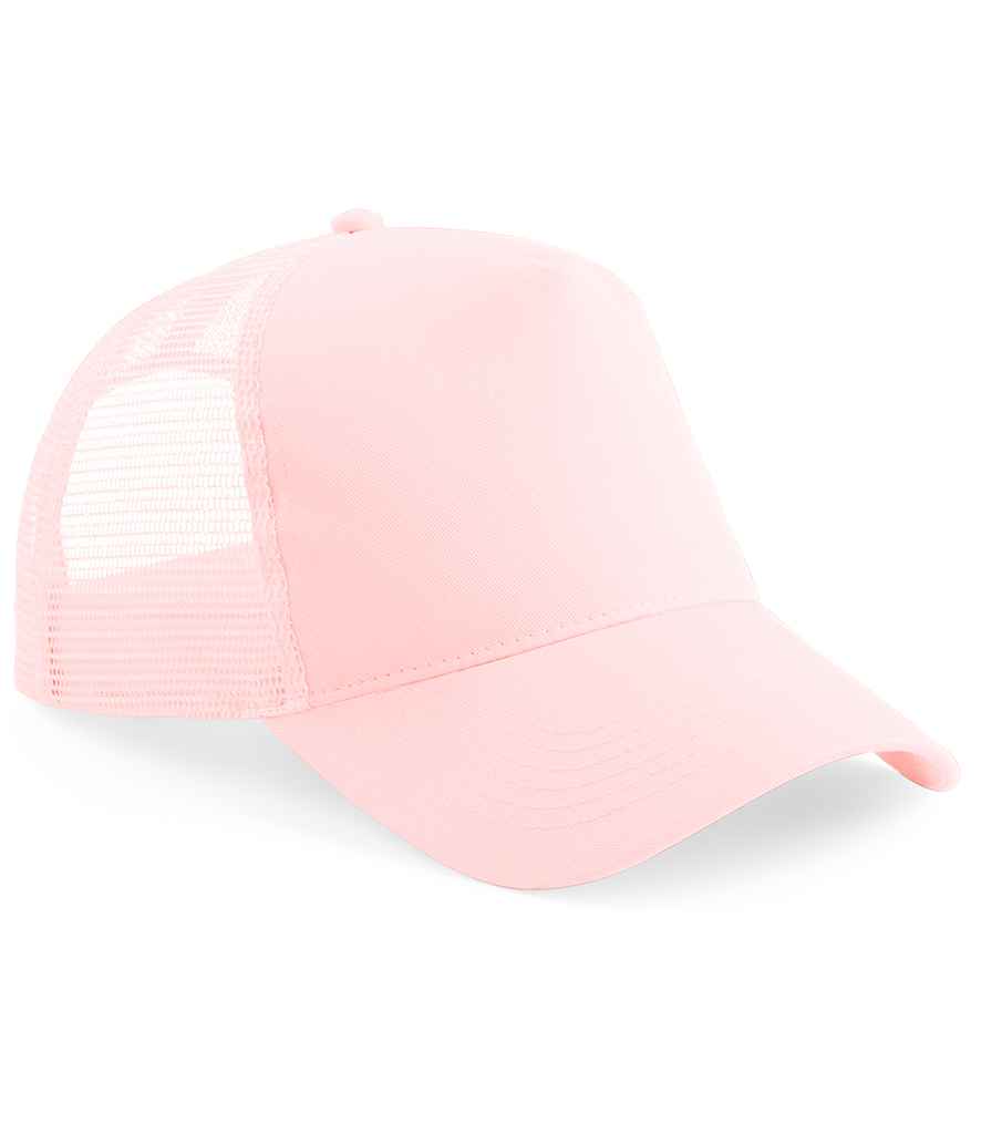 Beechfield Kids Snapback Trucker Cap - Pastel Pink/Pastel Pink
