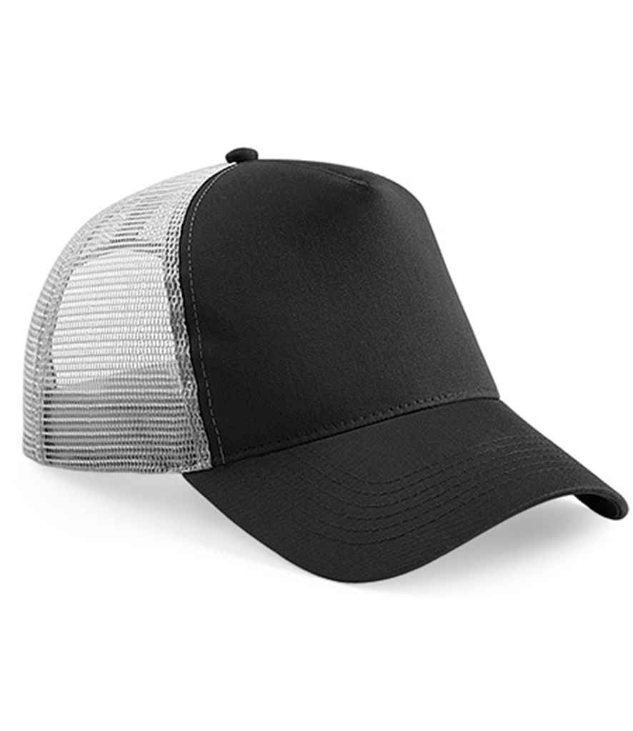 Beechfield Snapback Trucker Cap - Black/Grey