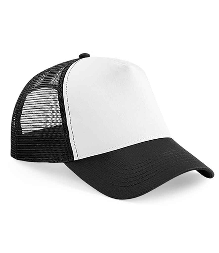 Beechfield Snapback Trucker Cap - Black/White