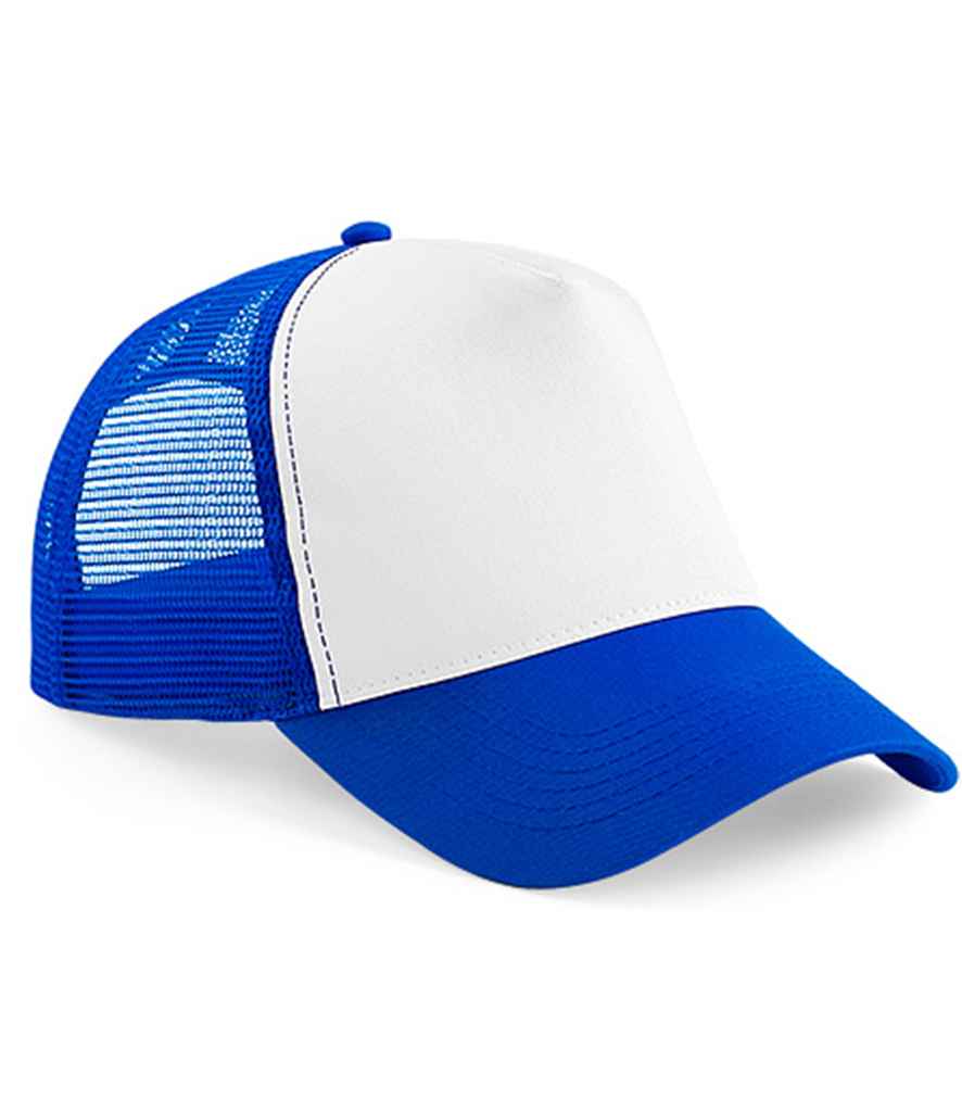 Beechfield Snapback Trucker Cap - Bright Royal/White