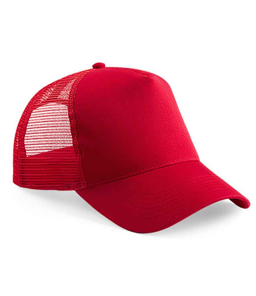 Beechfield Snapback Trucker Cap - Classic Red/Classic Red