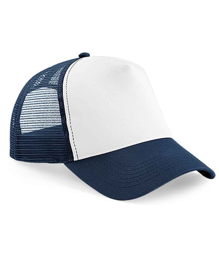 Beechfield Snapback Trucker Cap - French Navy/White