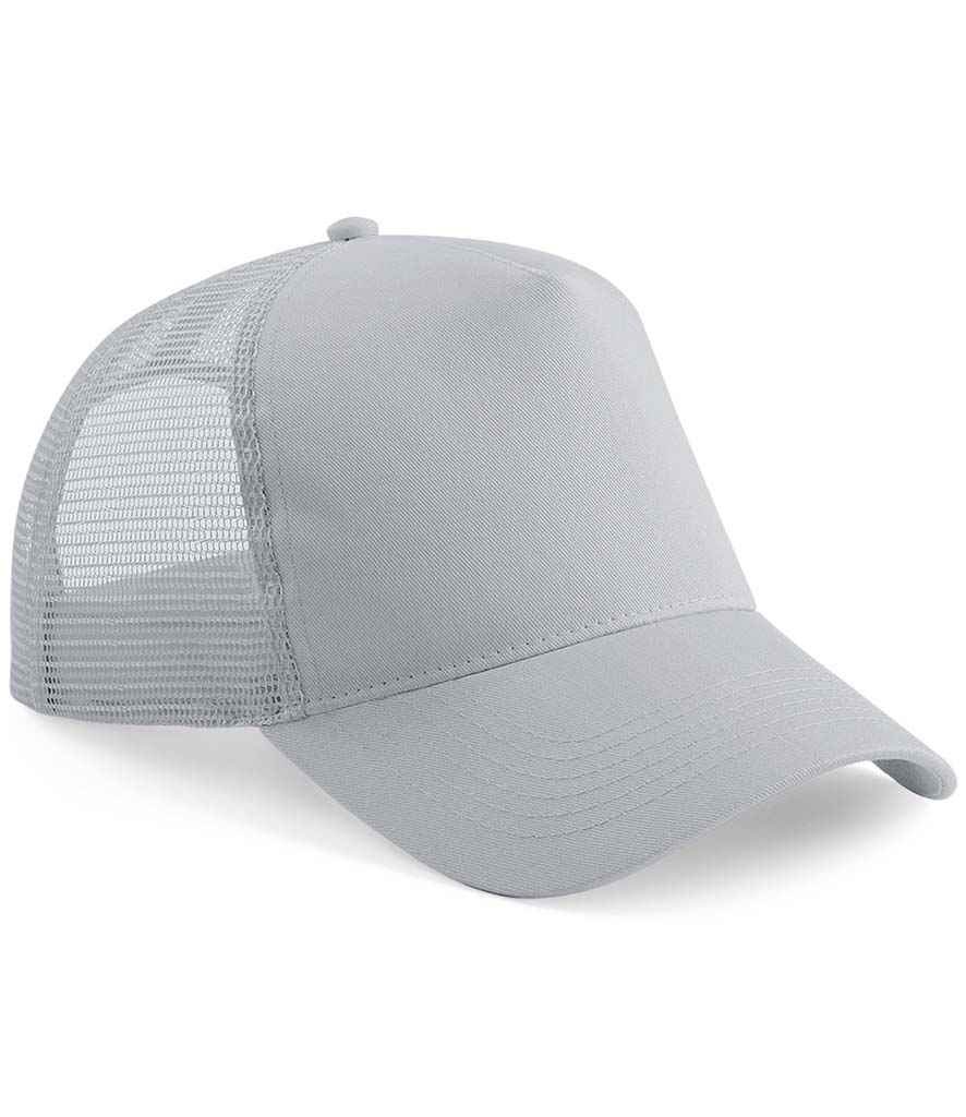 Beechfield Snapback Trucker Cap - Light Grey/Light Grey