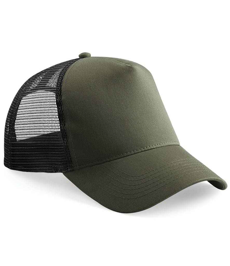 Beechfield Snapback Trucker Cap - Olive Green/Black