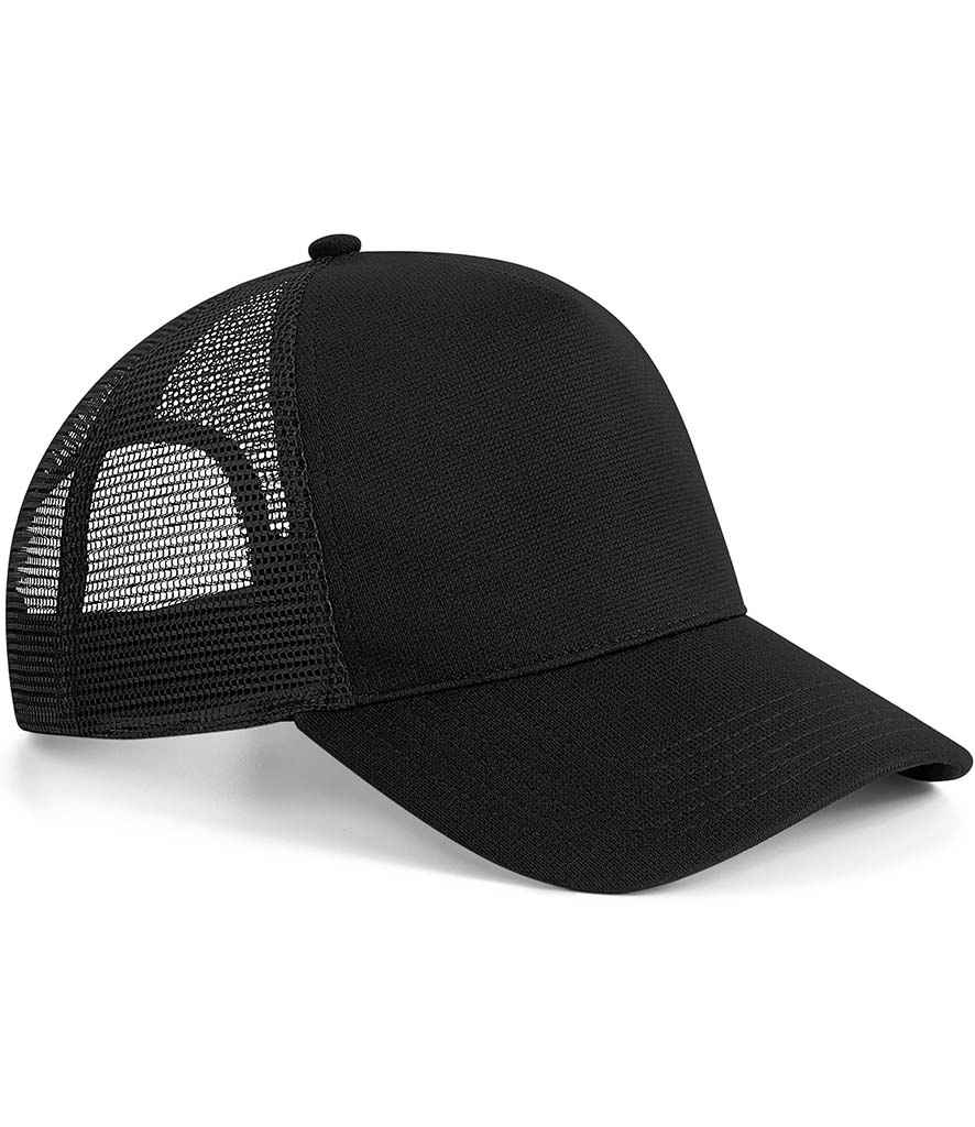 Beechfield Microknit Snapback Trucker Cap - Black