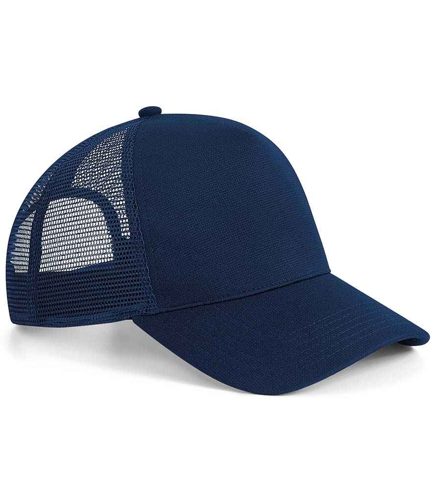 Beechfield Microknit Snapback Trucker Cap - French Navy