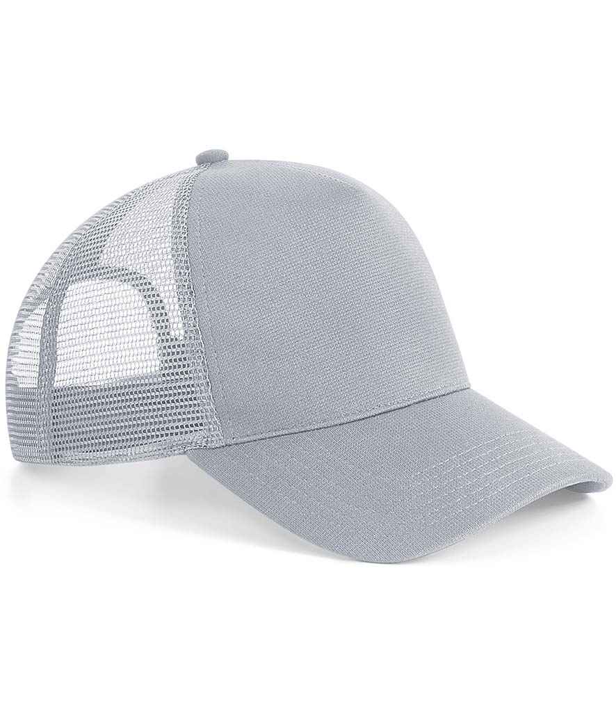 Beechfield Microknit Snapback Trucker Cap - Light Grey