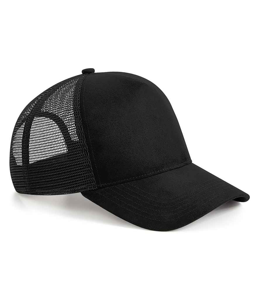 Beechfield Suede Snapback Trucker Cap - Black