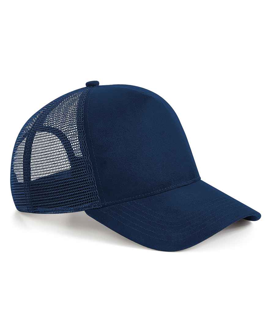 Beechfield Suede Snapback Trucker Cap - French Navy