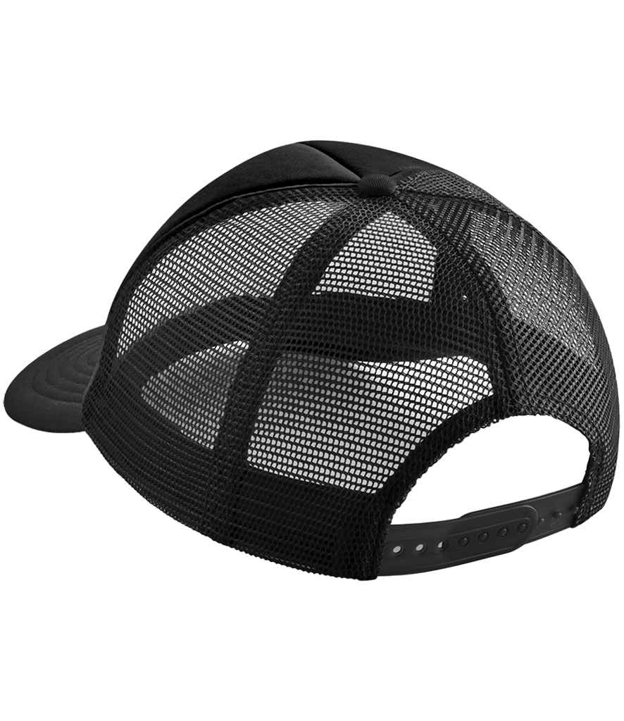Beechfield Kids Vintage Snapback Trucker Cap - Black/Black
