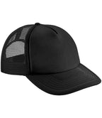 Beechfield Kids Vintage Snapback Trucker Cap - Black/Black