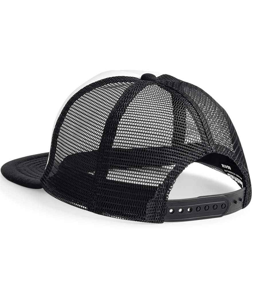 Beechfield Kids Vintage Snapback Trucker Cap - Black/White