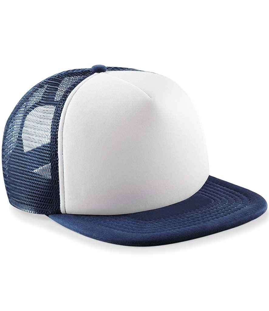 Beechfield Kids Vintage Snapback Trucker Cap - Navy/White