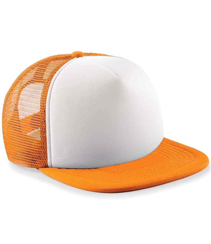 Beechfield Kids Vintage Snapback Trucker Cap - Orange/White