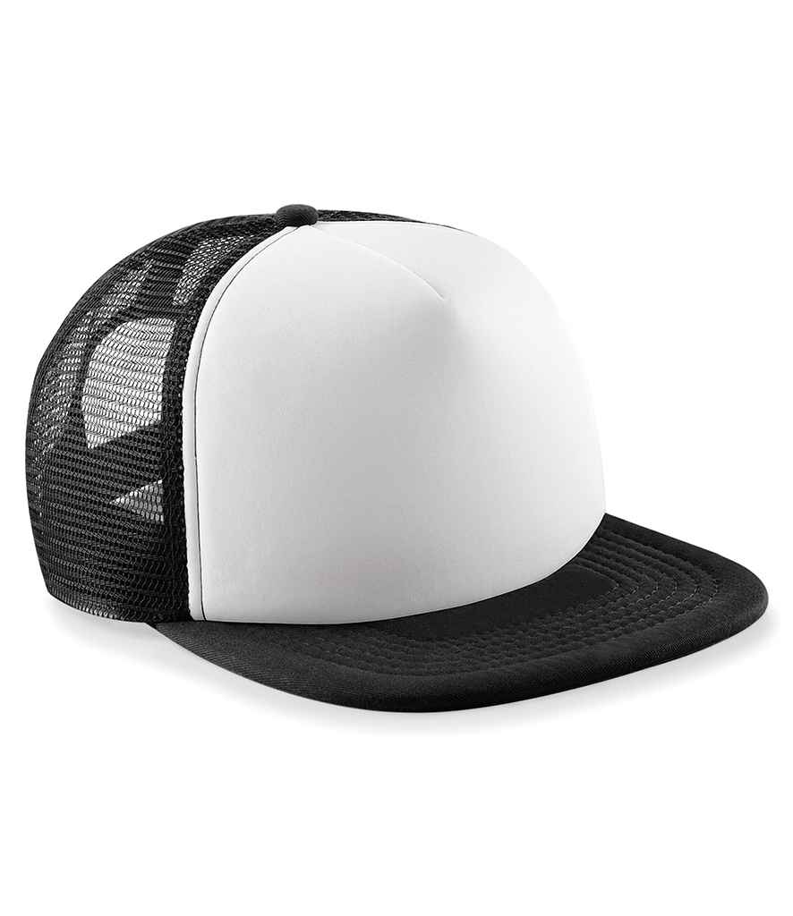 Beechfield Vintage Snapback Trucker Cap - Black/White