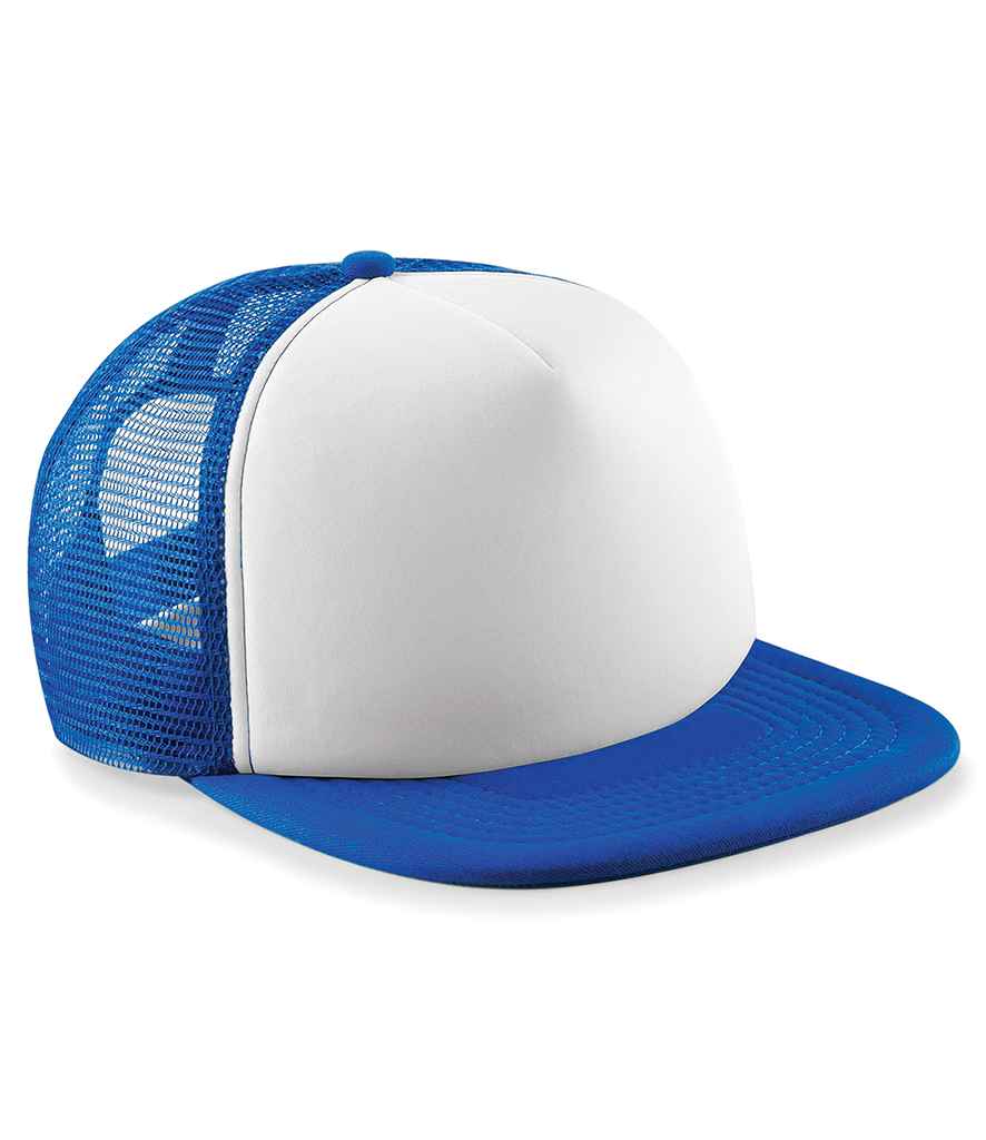 Beechfield Vintage Snapback Trucker Cap - Bright Royal/White
