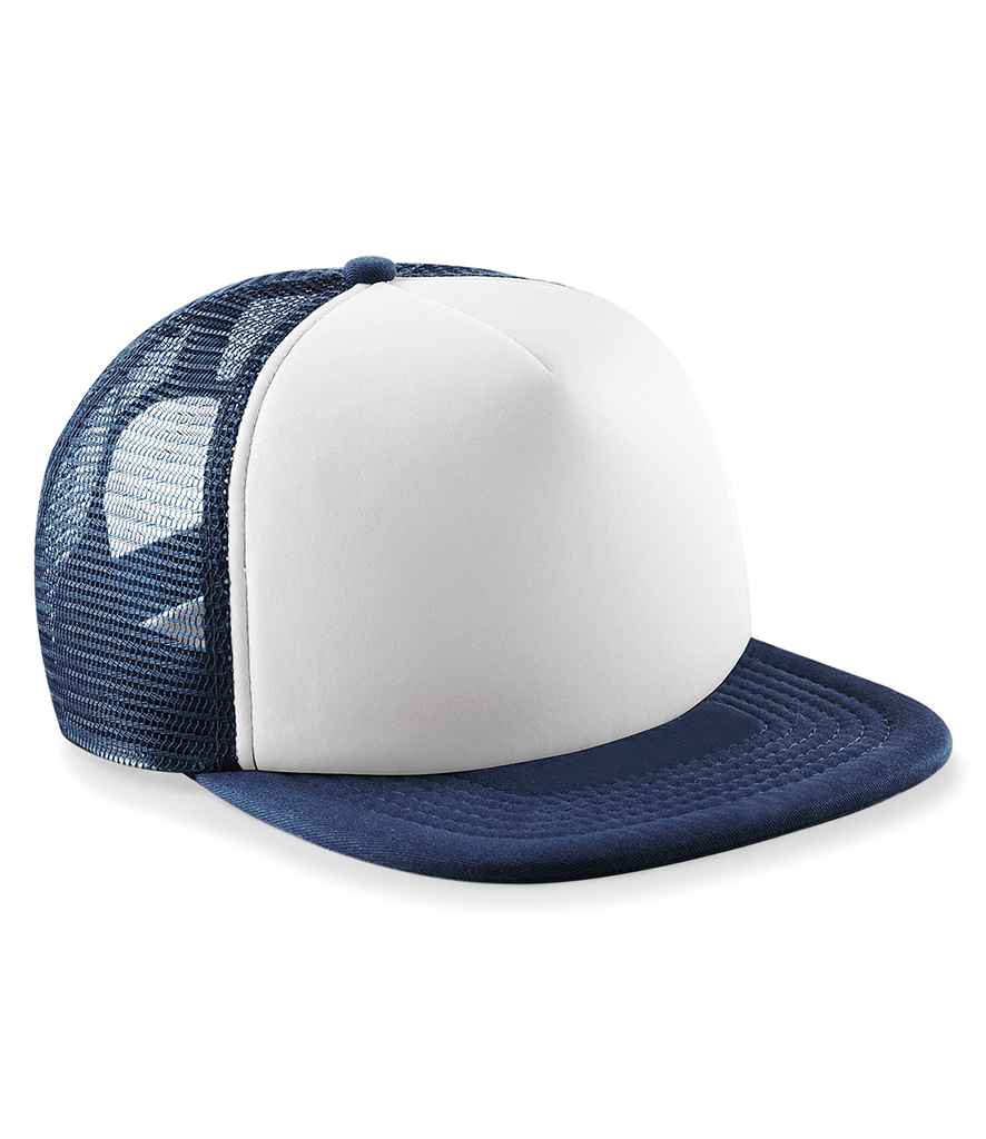 Beechfield Vintage Snapback Trucker Cap - Navy/White