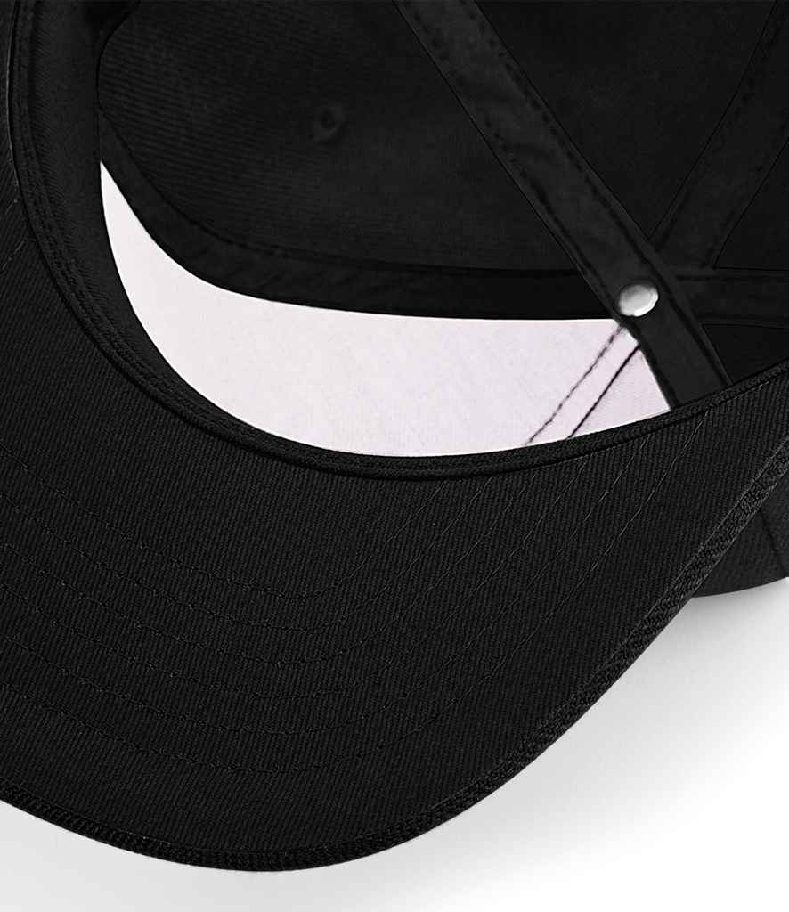 Beechfield Original Flat Peak Snapback Cap - Black/Black/Black