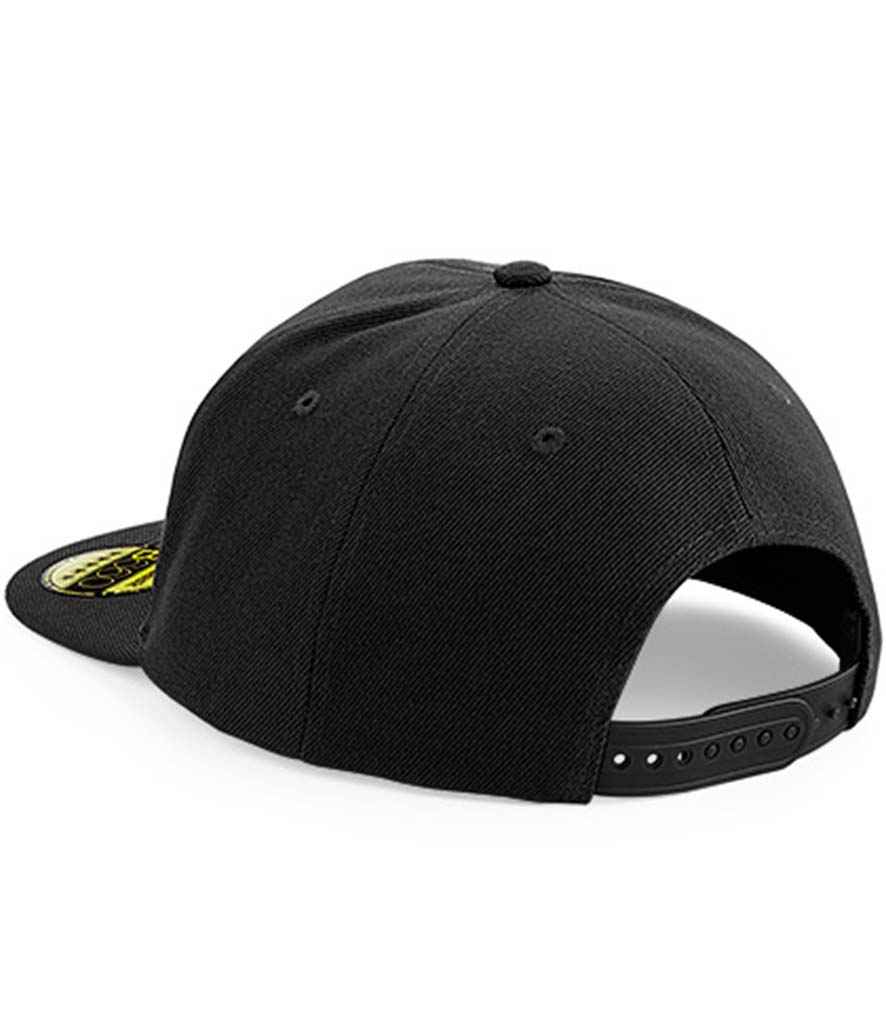 Beechfield Original Flat Peak Snapback Cap - Black/Black