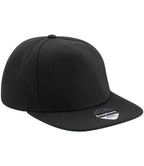 Beechfield Original Flat Peak Snapback Cap - Black/Black