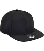 Beechfield Original Flat Peak 6 Panel Snapback Cap - Black/Black