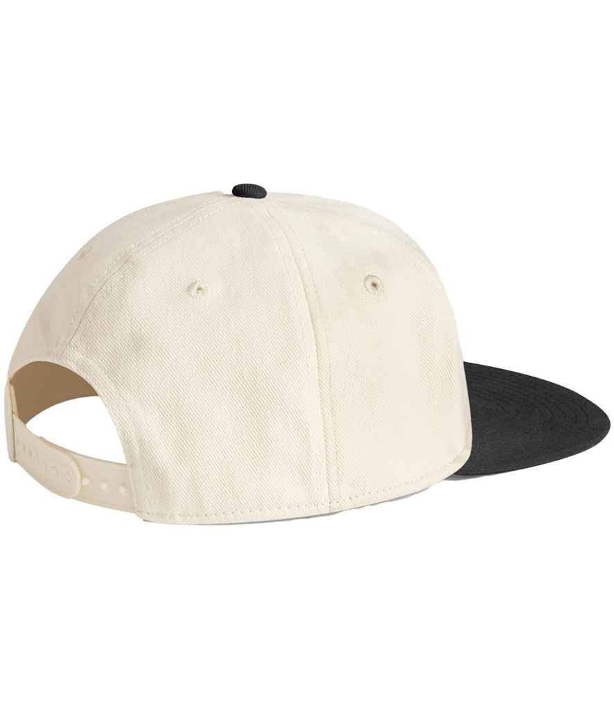 Beechfield Contrast Flat Peak 6 Panel Cap - Natural/Black