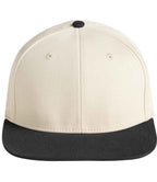 Beechfield Contrast Flat Peak 6 Panel Cap - Natural/Black