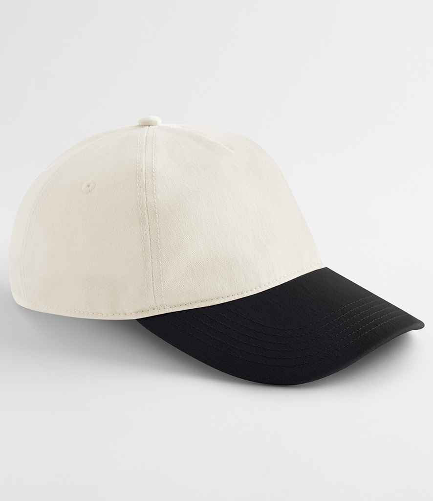 Beechfield Contrast Peak Leisure Cap - Natural/Black