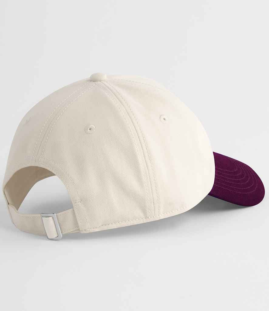 Beechfield Contrast Peak Leisure Cap - Natural/Burgundy