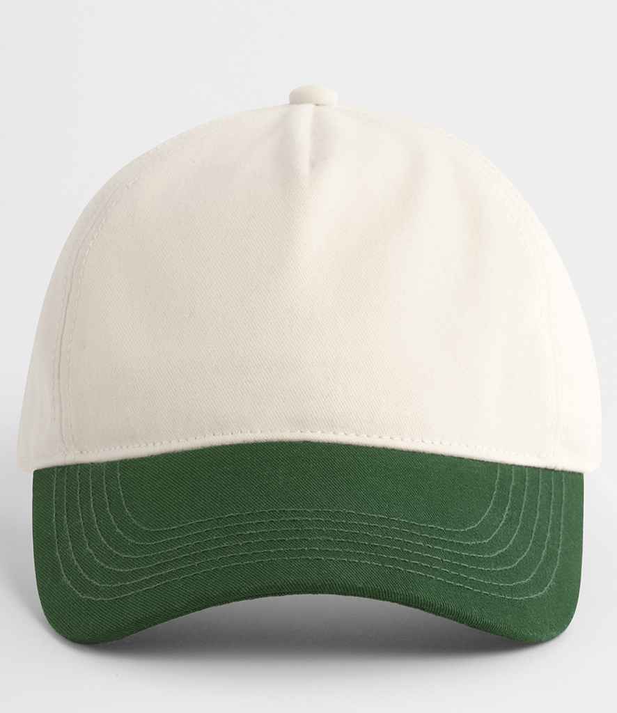Beechfield Contrast Peak Leisure Cap - Natural/Forest Green