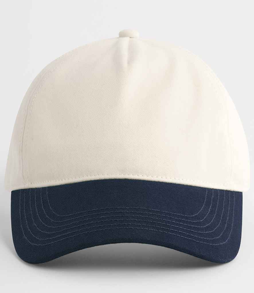 Beechfield Contrast Peak Leisure Cap - Natural/French Navy