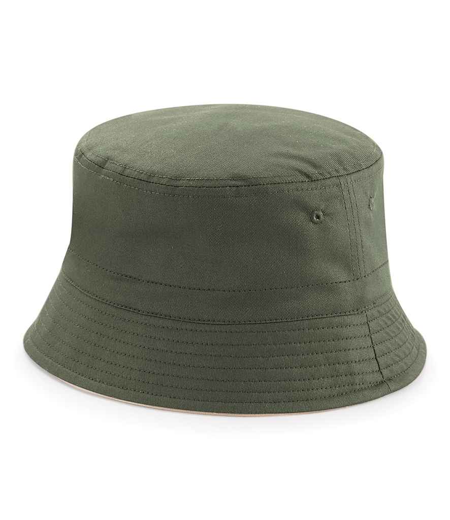 Beechfield Reversible Bucket Hat - Olive Green/Stone