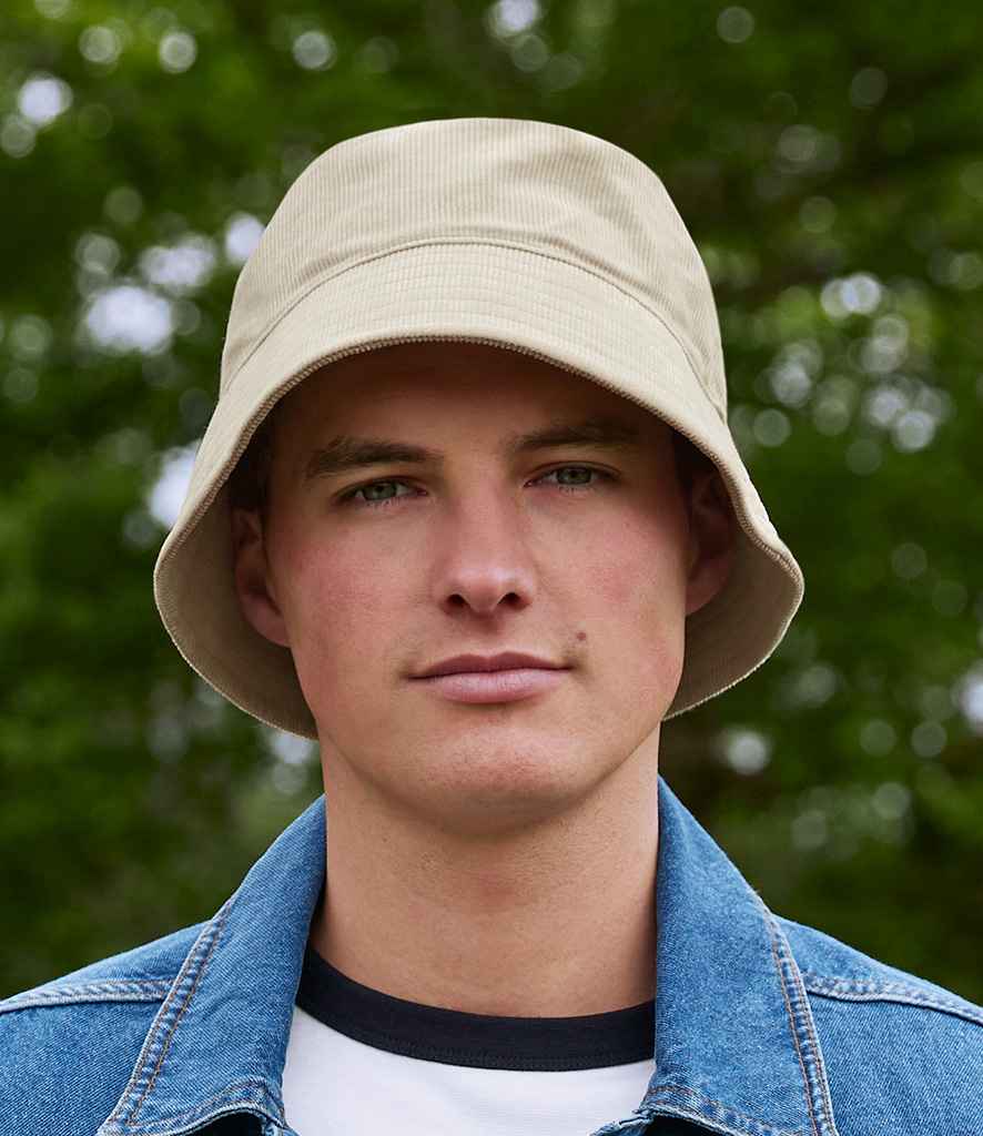 Beechfield EarthAware® Organic Cord Bucket Hat - Stone
