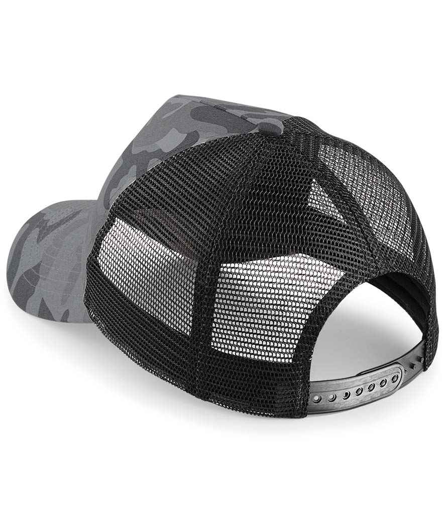 Beechfield Camo Snapback Trucker Cap - Arctic Camo