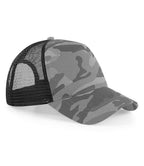 Beechfield Camo Snapback Trucker Cap - Arctic Camo