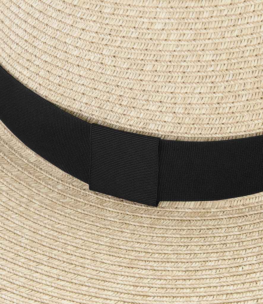 Beechfield Straw Fedora - Natural/Black