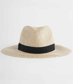Beechfield Straw Fedora - Natural/Black